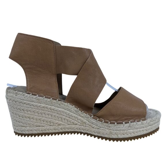 Eileen Fisher Women's Willow Tumbled Tan Leather Wedge Espadrille Sandal 7.5 - Picture 6 of 11